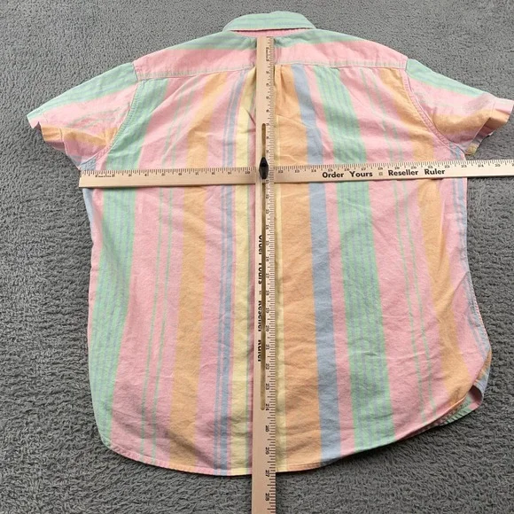 J Crew Shirt Mens Large Colorful Fun Striped Oxford Button Down Slim Fit - Picture 5 of 10